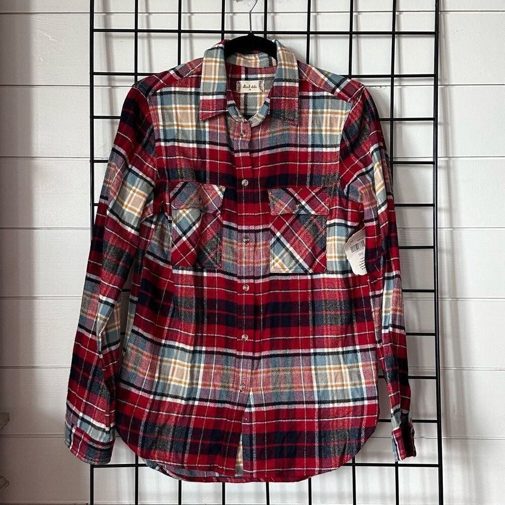 Altar'd State Red Plaid Button Down Shirt